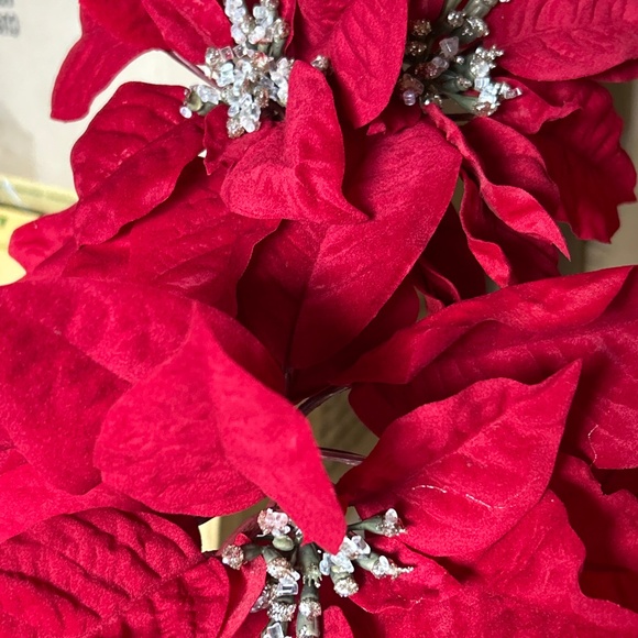 Balsam Hill Poinsettia 12 Set Picks Christmas Tree New - Picture 12 of 12